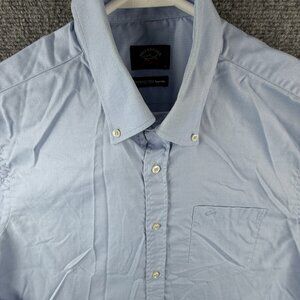 Paul & Shark Long Sleeve Blue Button Up Shirt Wrinkle Free Size 41 Cotton Woven
